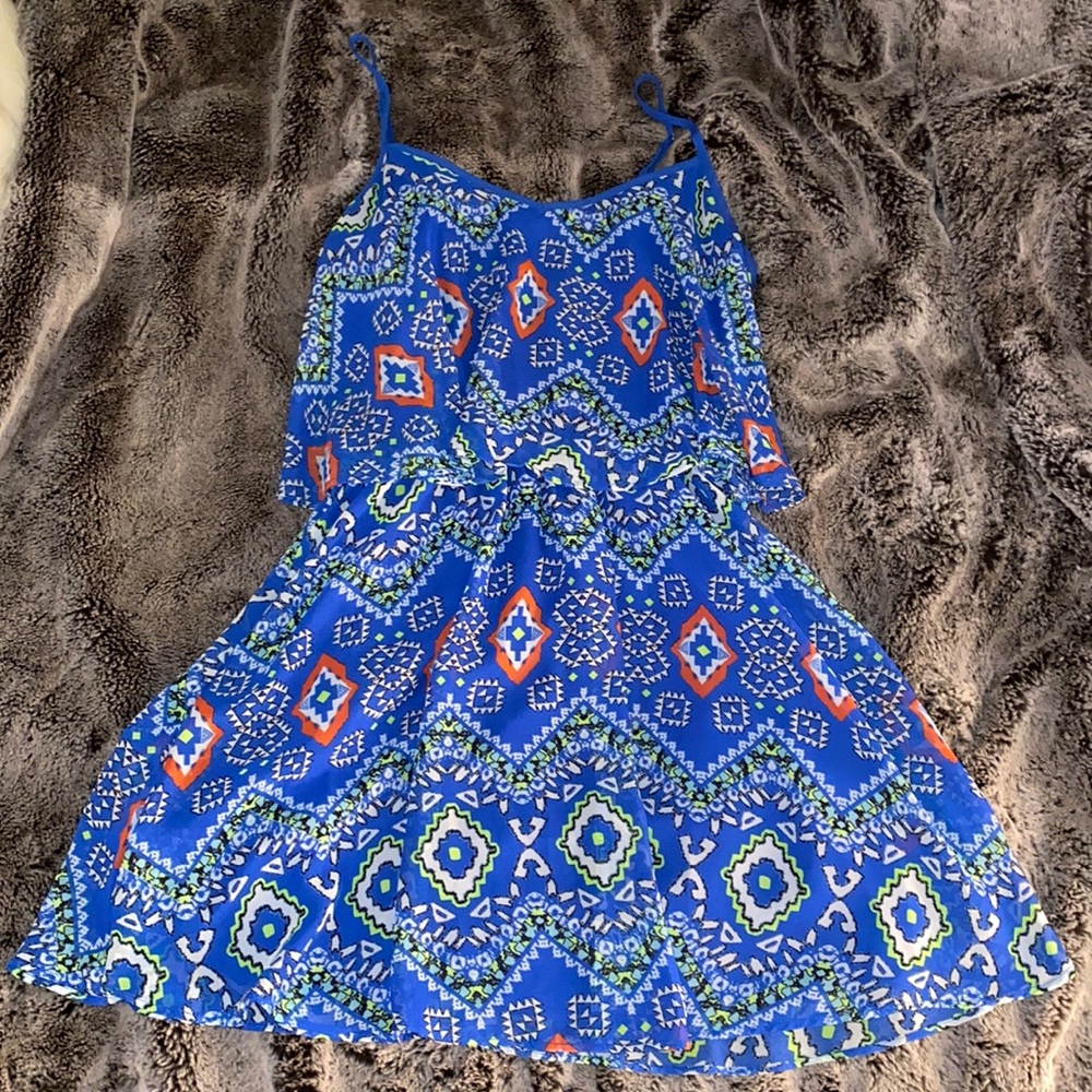 Blue layered dress